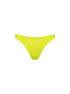 Woman fluo yellow crinkle cheeky swim briefs Naomi