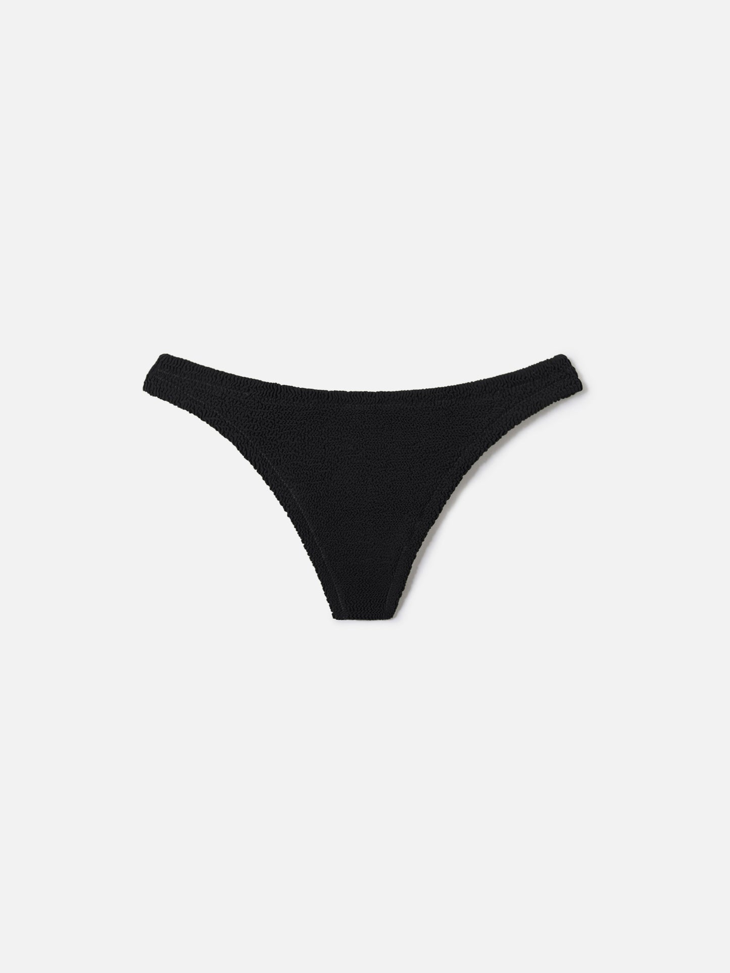 Slip mare Naomi modello brasiliana in tessuto crinkle nero