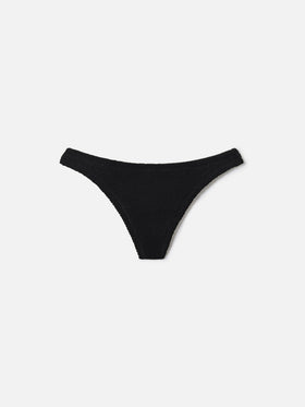 Slip mare Naomi modello brasiliana in tessuto crinkle nero