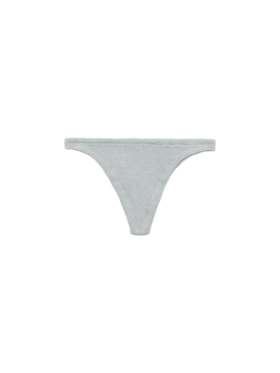 Naomi slip mare cheeky in crinkle lurex color argento