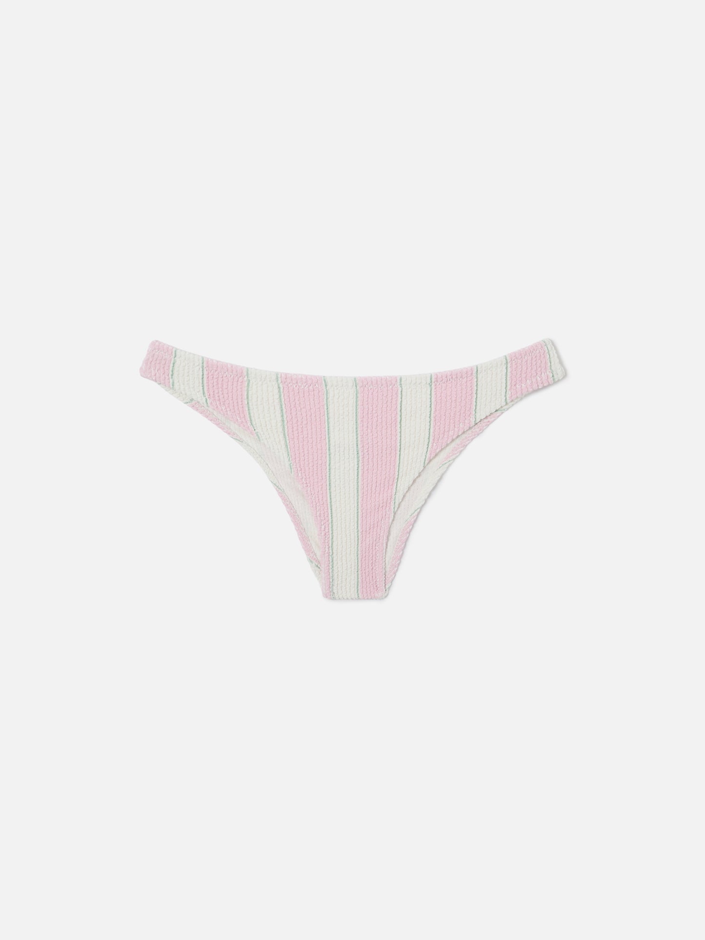 Naima bralette bikini top in pink striped crinkle fabric