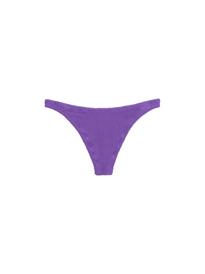 Woman purple crinkle bandeau bikini Yulia Naomi