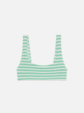 Naima crinkle classic bralette top with striped print - MC2 Saint Barth