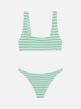 Crinkle classic bralette top Naima Naomi with striped print - MC2 Saint Barth