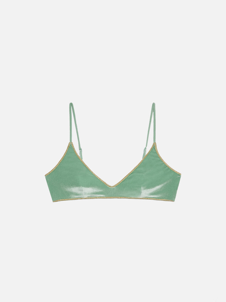Paloma sage green velvet scoop bralette