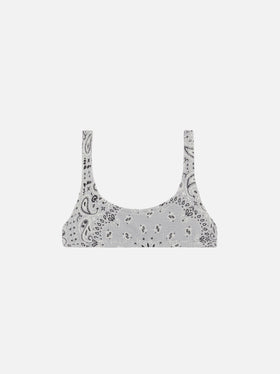 Naima crinkle classico top a bralette con stampa bandana