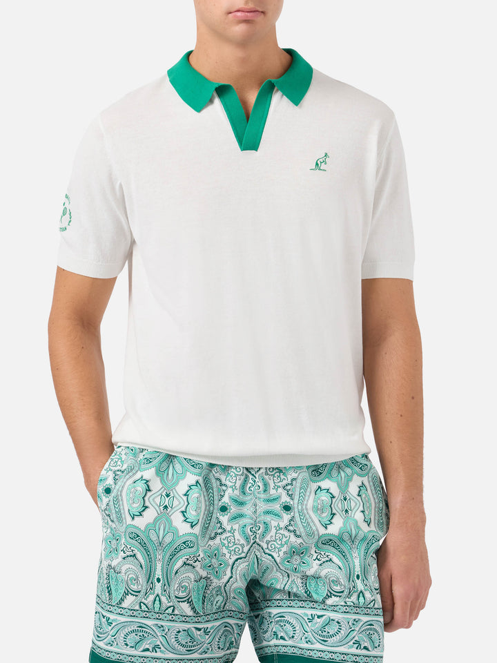 Polo Newcombe in cotone lavorato panna | Special Edition