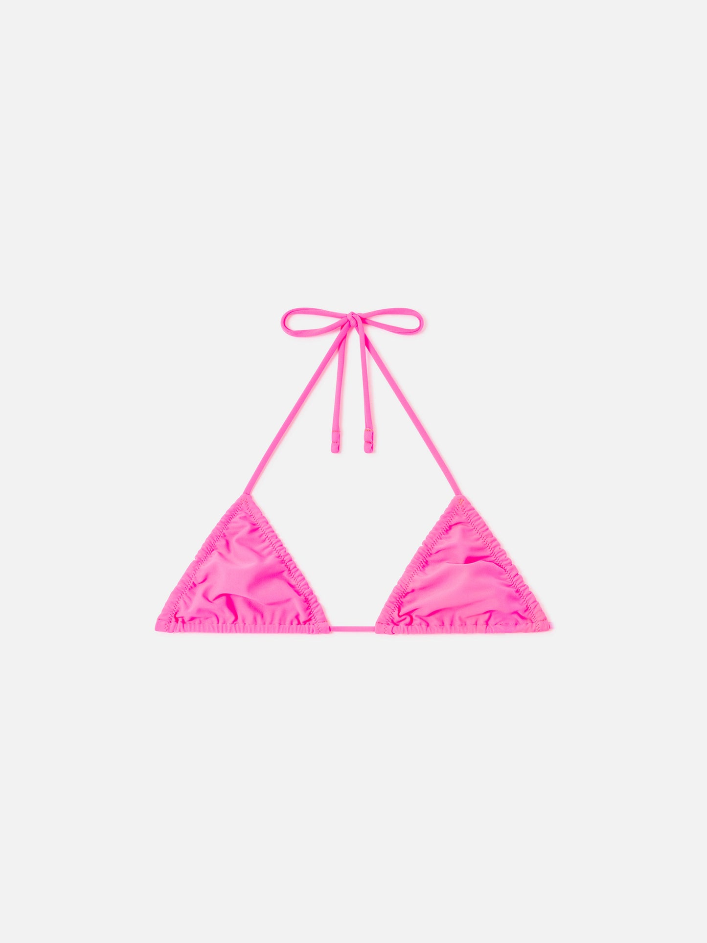 Top bikini Nilly triangolo rosa fluo tinta unita