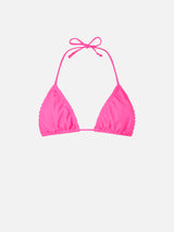 Costume da bagno da donna top a triangolo classico Nilly rosa fluo