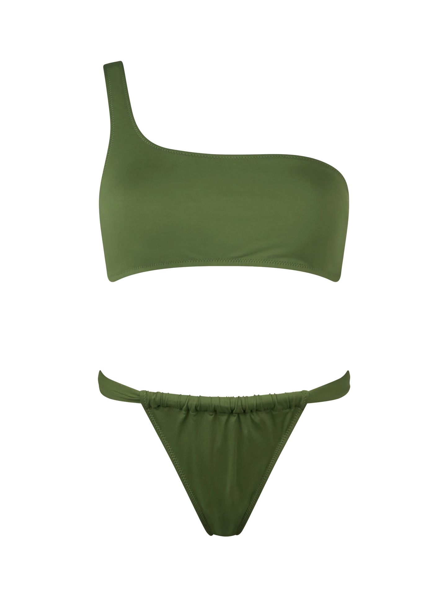 Bikini a bralette monospalla verde militare da donna Celestine Noelle