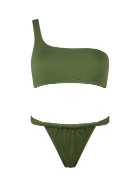 Bikini a bralette monospalla verde militare da donna Celestine Noelle