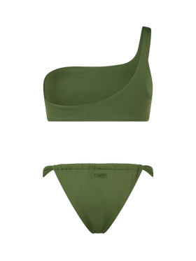 Bikini a bralette monospalla verde militare da donna Celestine Noelle