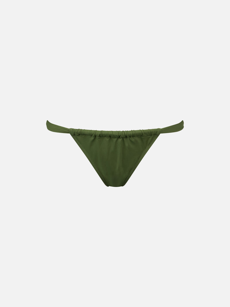 Woman military green cheekiest swim briefs Noelle