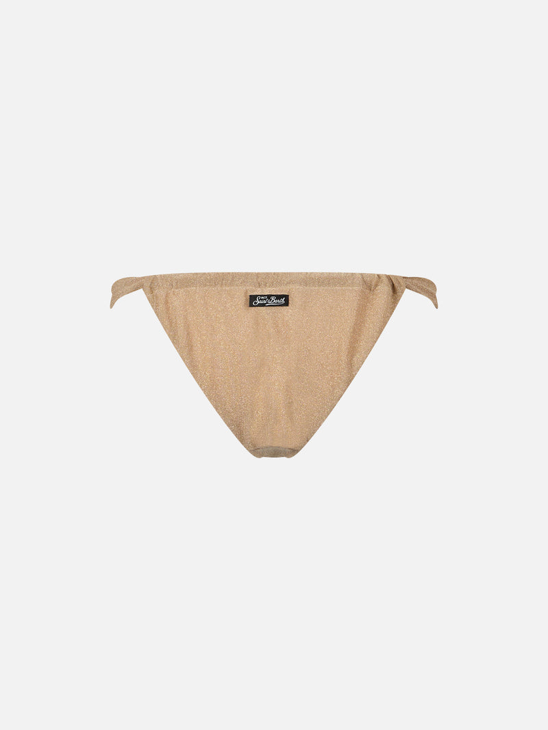 Slip da bagno da donna in lurex oro sgambato Noelle