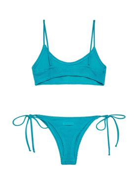 Bikini crinkle a bralette Jusy Norah in verde ottanio