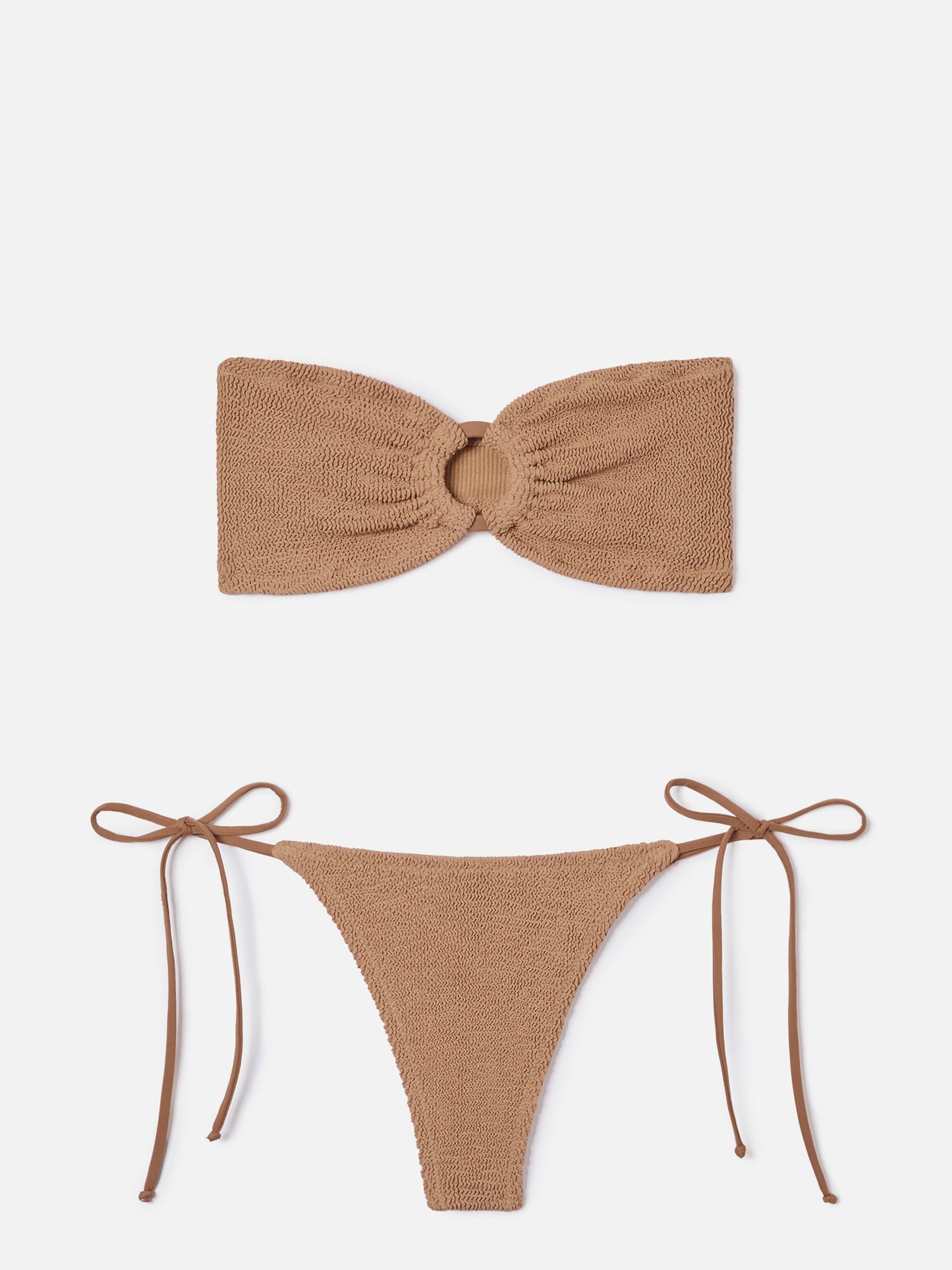 Bikini Yulia Norah in tessuto crinkle arancione