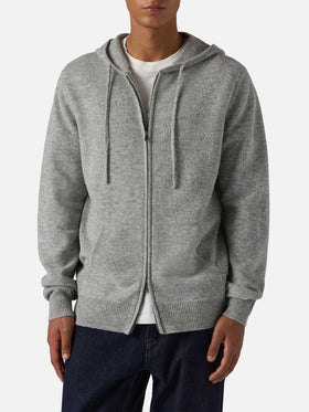 Notting lambswool hoodie in grey melange