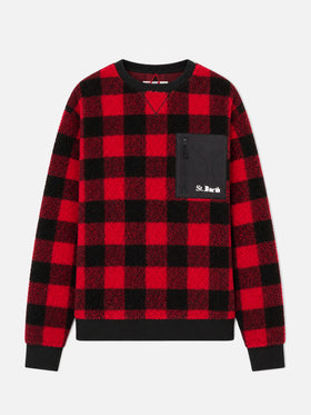 Teddy-Fleece-Sweatshirt Oak mit Karoprint 