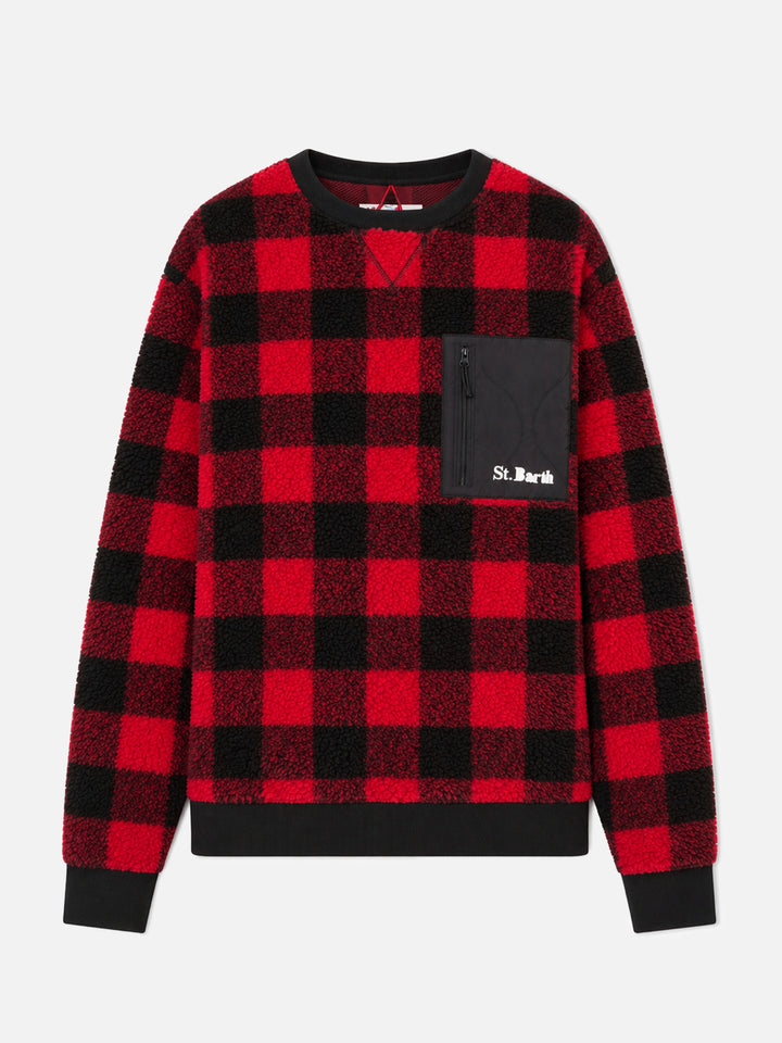 Teddy-Fleece-Sweatshirt Oak mit Karoprint 
