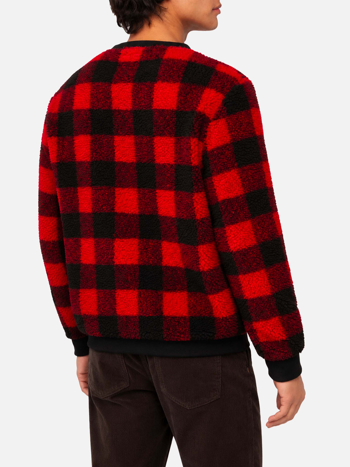 Teddy-Fleece-Sweatshirt Oak mit Karoprint 