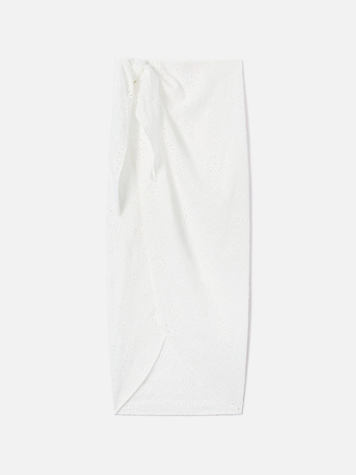 Pareo lungo Febby in sangallo bianco