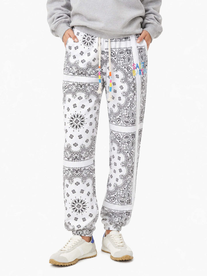 Joggers de algodón con estampado bandanna 