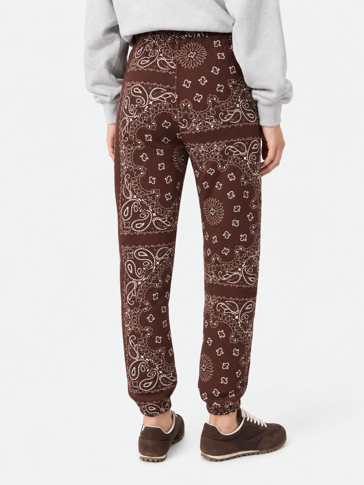 Feece cotton pants Odalys with brown bandana print