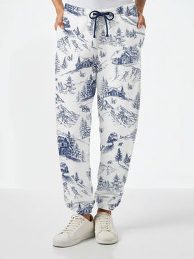 Pantalone in felpa Odalys con stampa toile de jouy