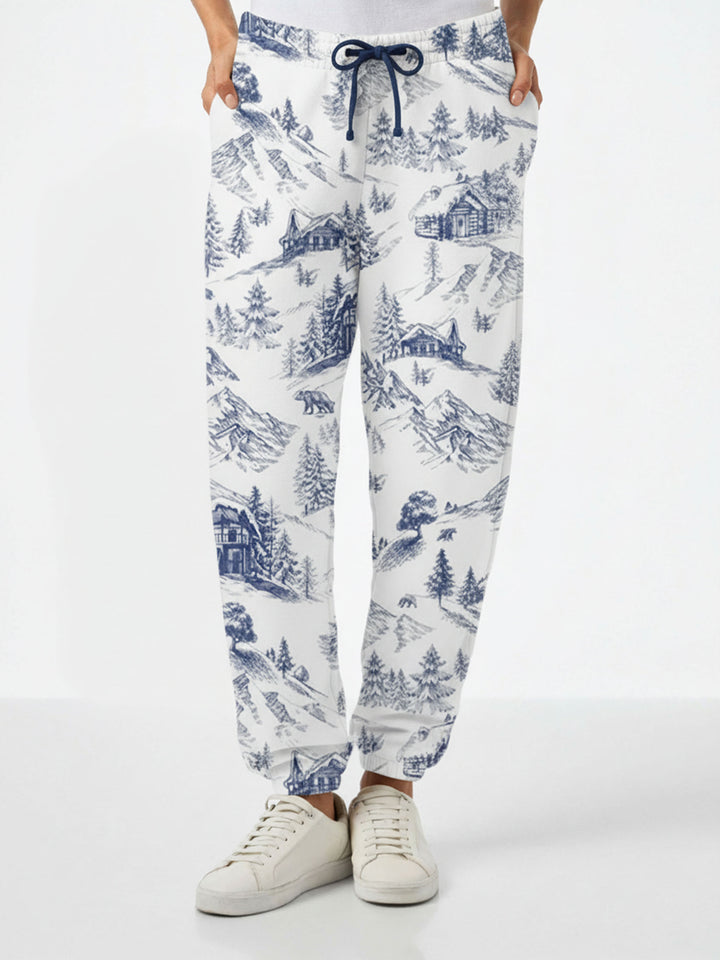 Pantalone in felpa Odalys con stampa toile de jouy