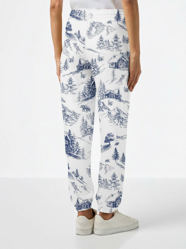 Pantalone in felpa Odalys con stampa toile de jouy