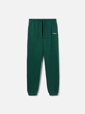 Woman British green cotton fleece jogger pants Odalys