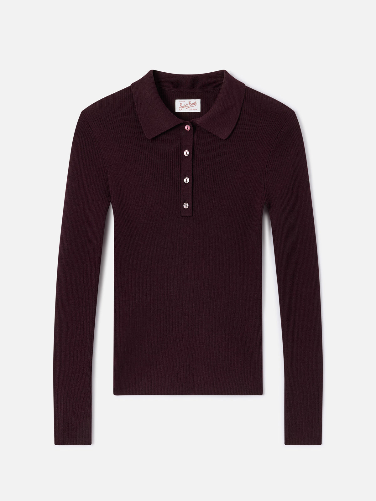 Polo in lana merino Odell melanzana