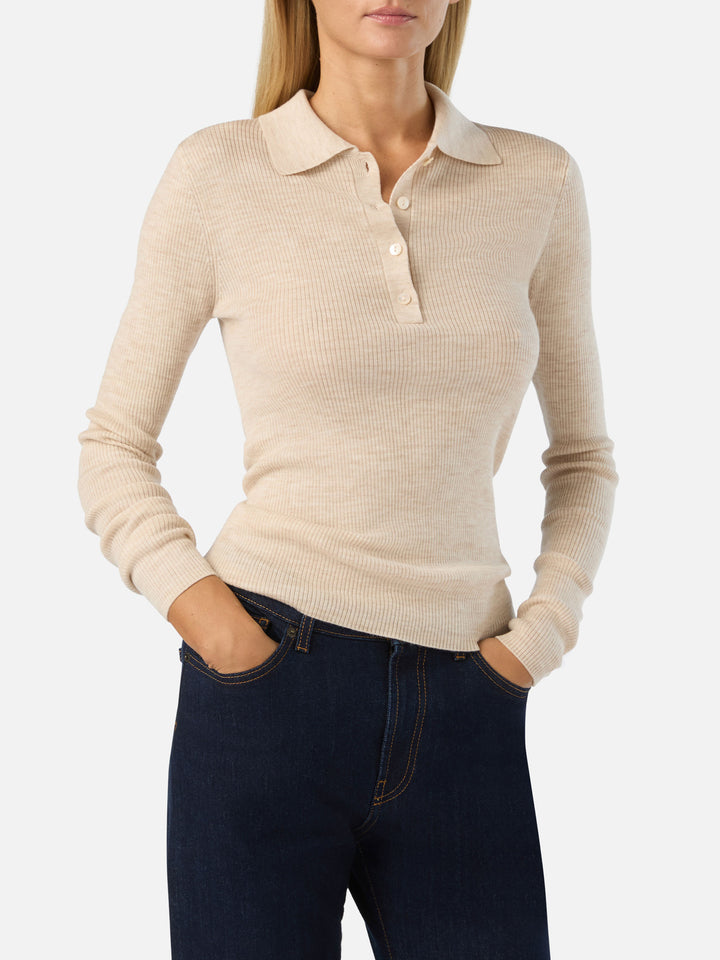 Grain Odell merino wool polo collar knit