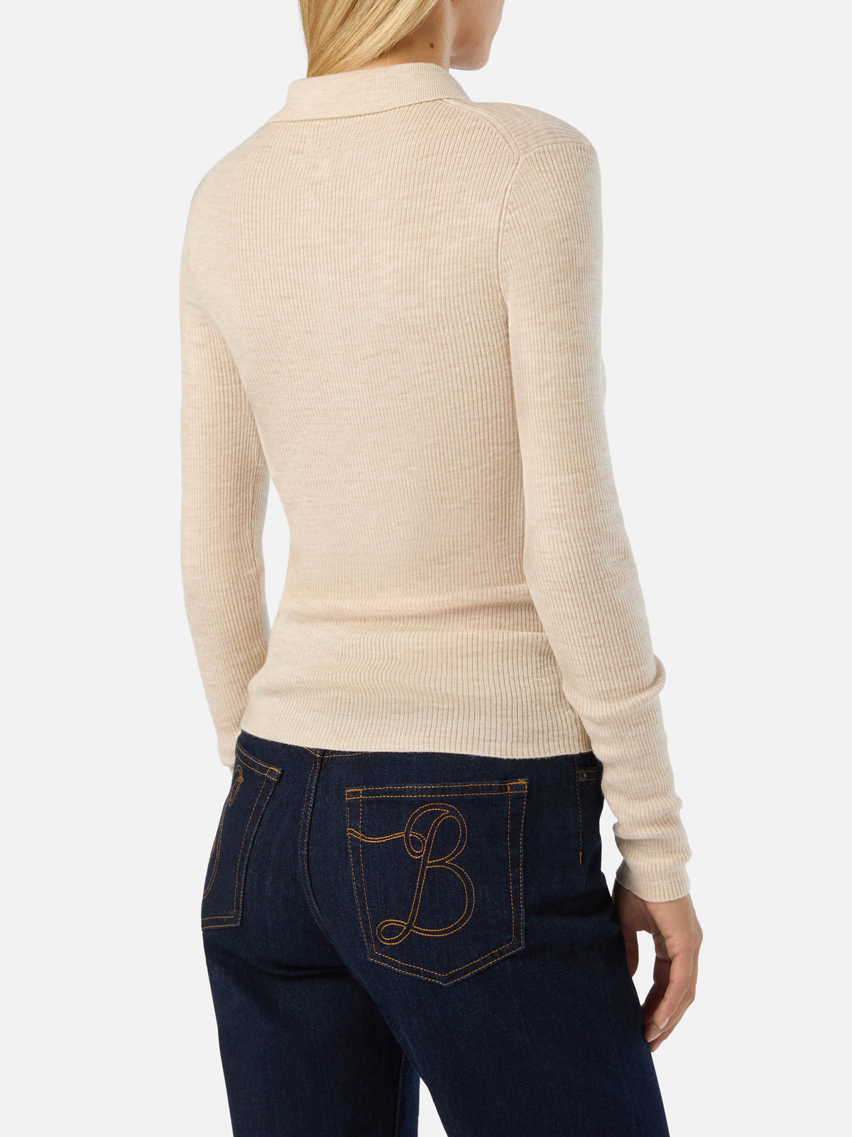 Pull en laine mérinos Grain Odell avec col polo 