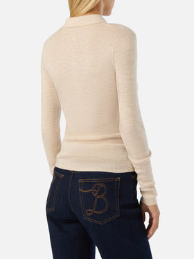 Pull en laine mérinos Grain Odell avec col polo 