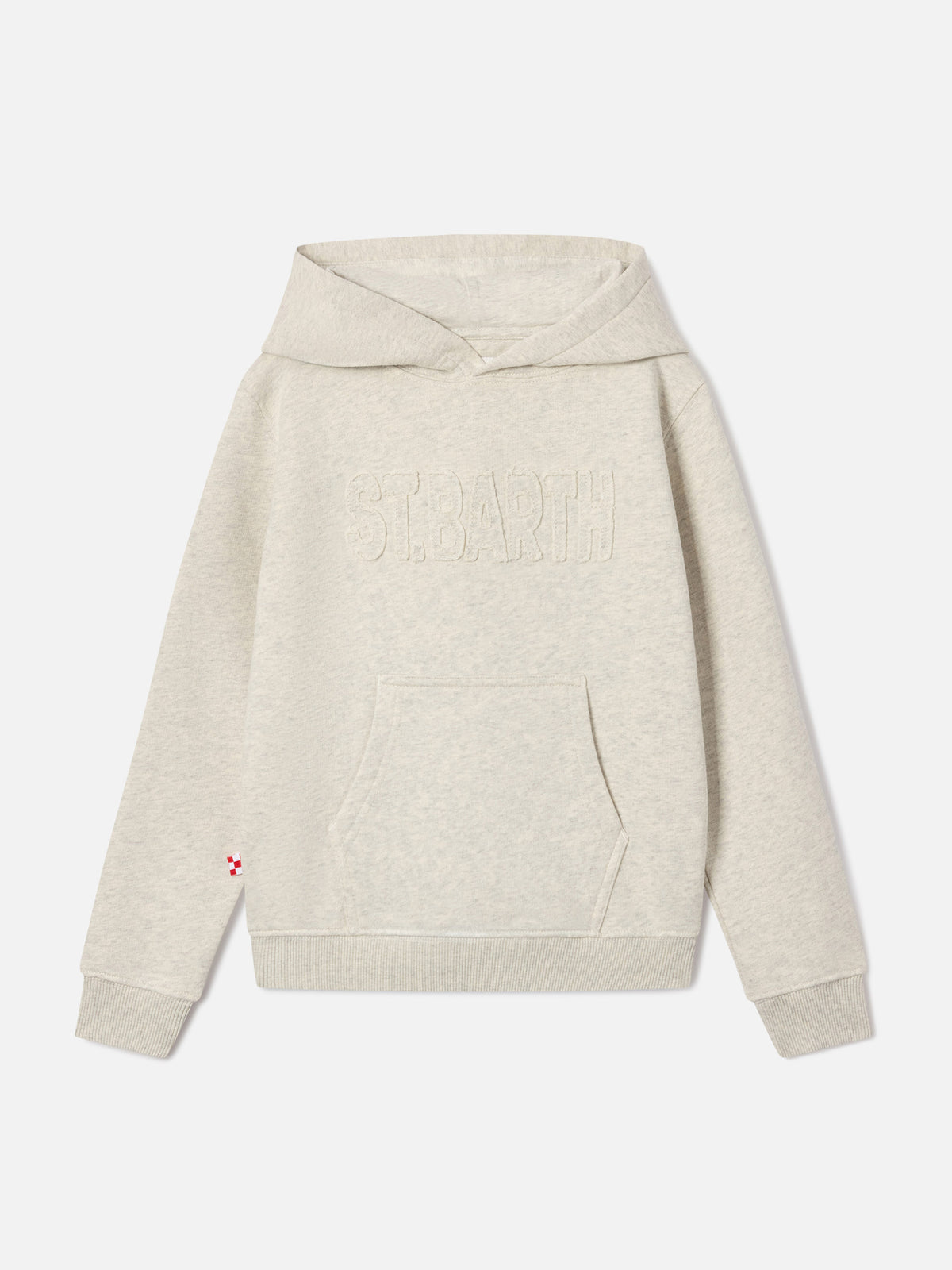 Sweat à capuche Oliver en mélange de coton crème avec patch St. Barth 
