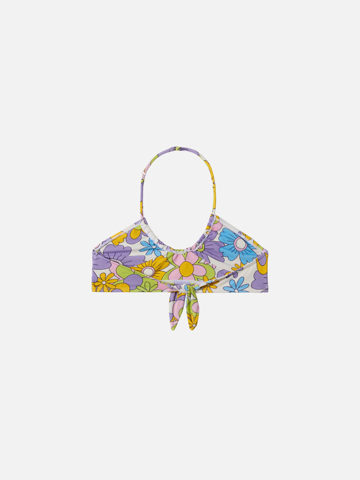 Top crop Page Jr con stampa fiori hippie