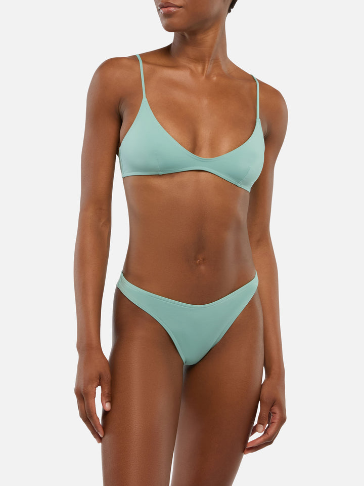 Naomi sage green cheeky swim briefs - Paloma sage green scoop bralette