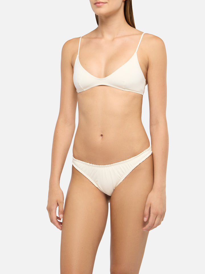 Bikini a bralette scollata Paloma Nalu color crema