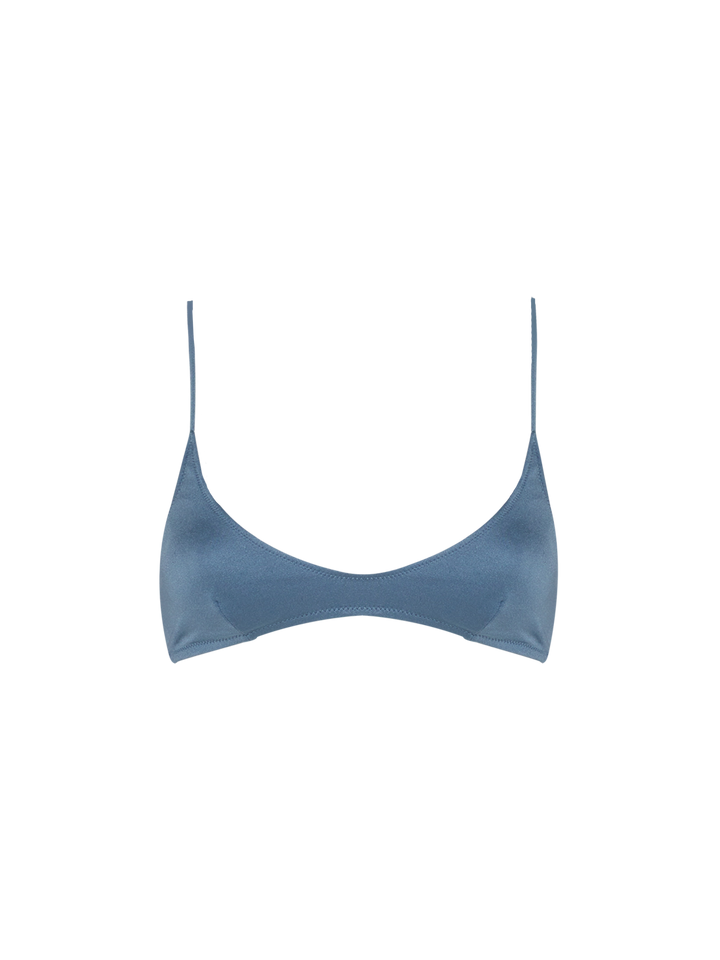 Bralette scollata in blu avio shimmer Paloma