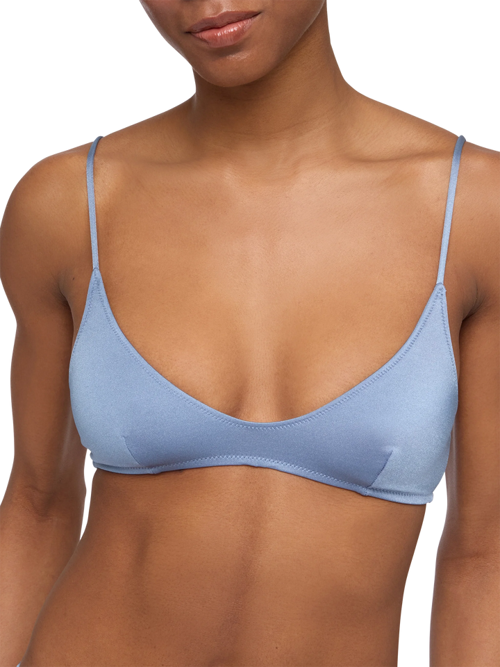 Paloma schimmerndes blaues Avio-Bralette mit U-Ausschnitt