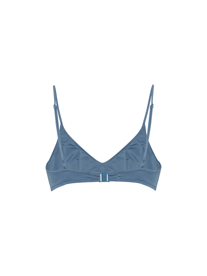 Bralette scollata in blu avio shimmer Paloma