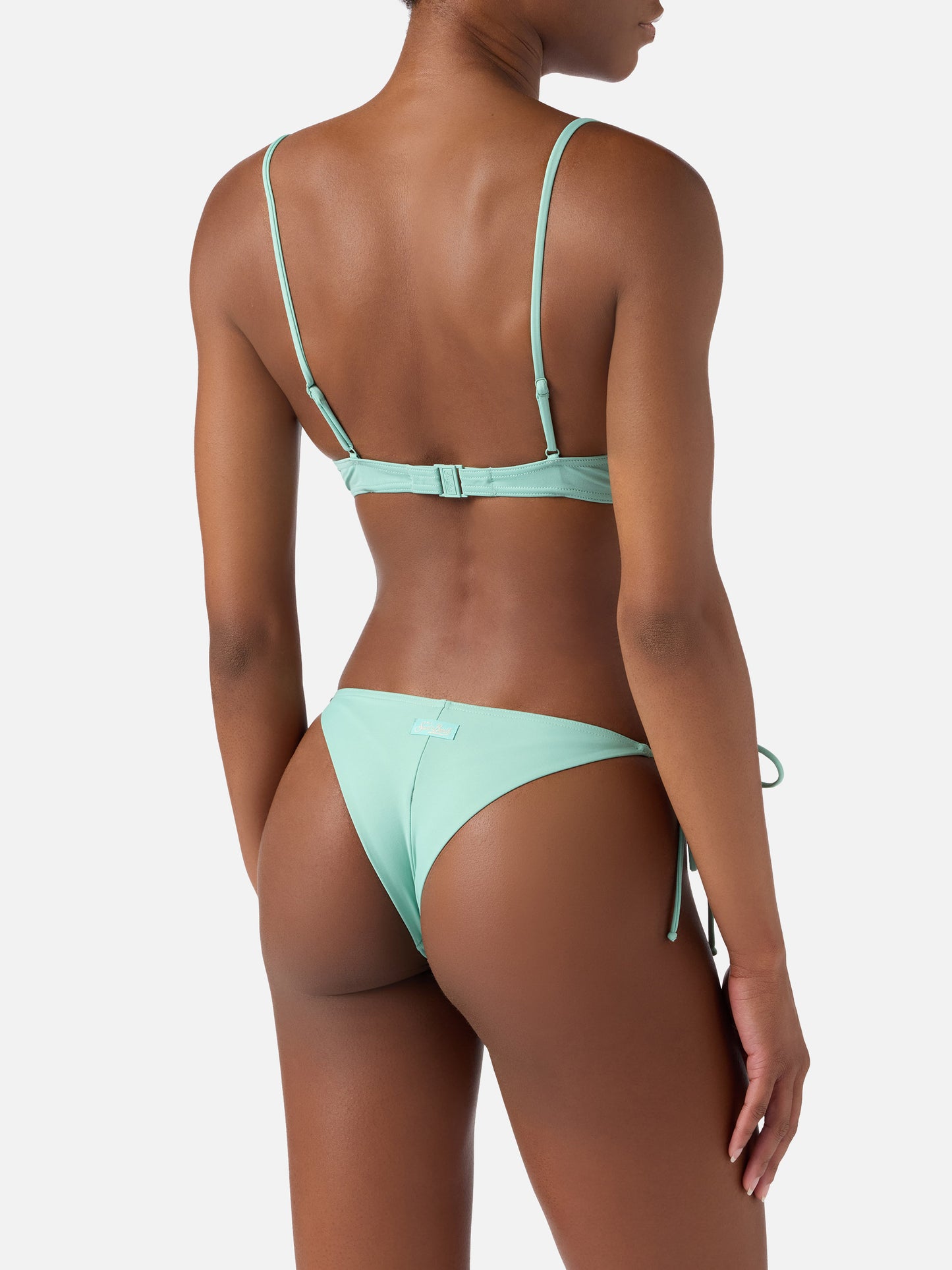 Bikini brassière Paloma Marielle vert sauge avec liens à nouer 