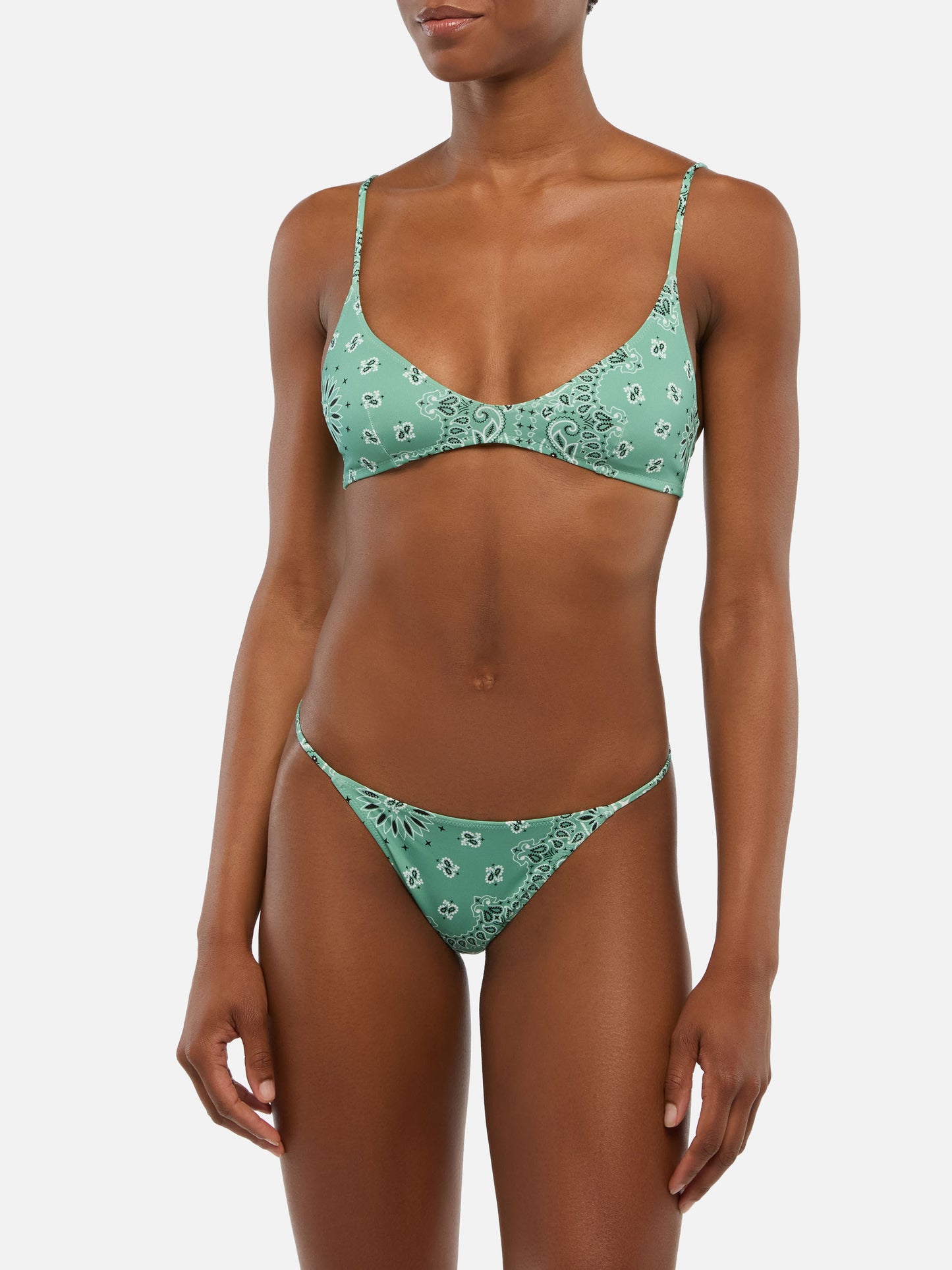 Jodene slip mare sgambato con stampa bandana - Bralette scollata con stampa bandana Paloma