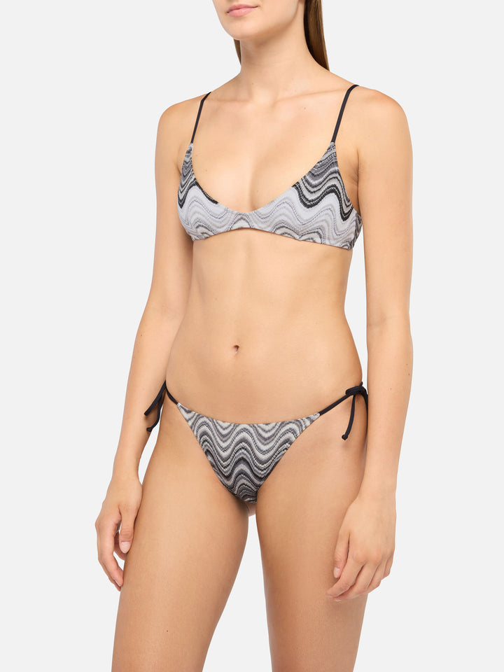 Cheeky-Badehose „Norah Raschel Chevron“ – U-Boot-Bralette „Paloma Raschelstrick“ mit Wellenmuster