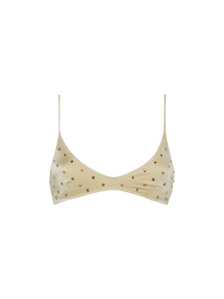 Bralette scollata oro con applicazioni di strass Paloma