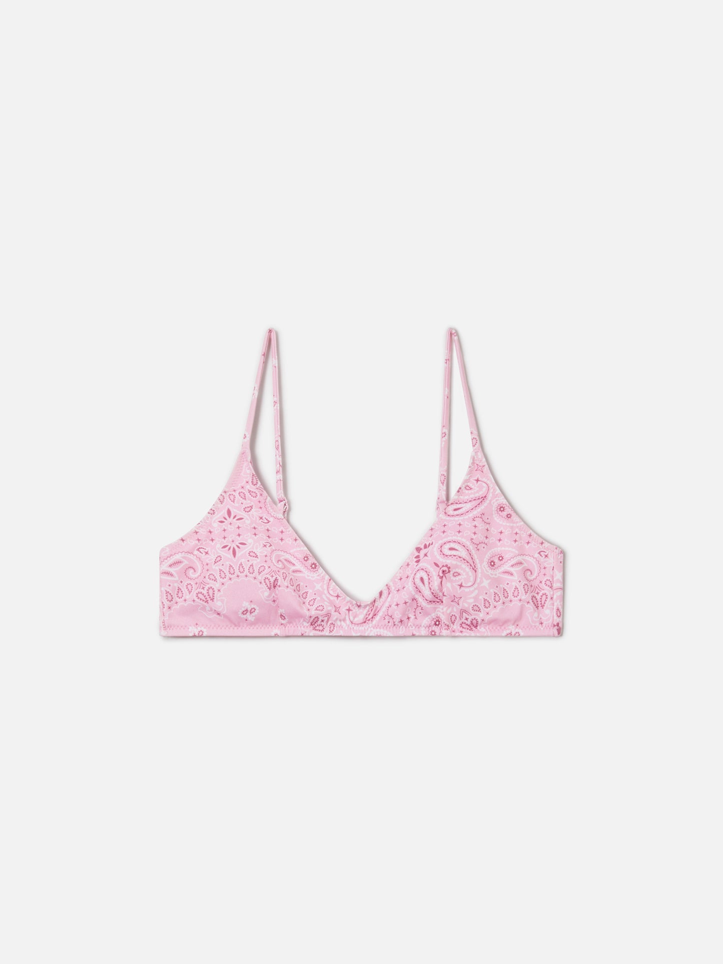 Top bikini Paloma bralette con stampa bandana rosa