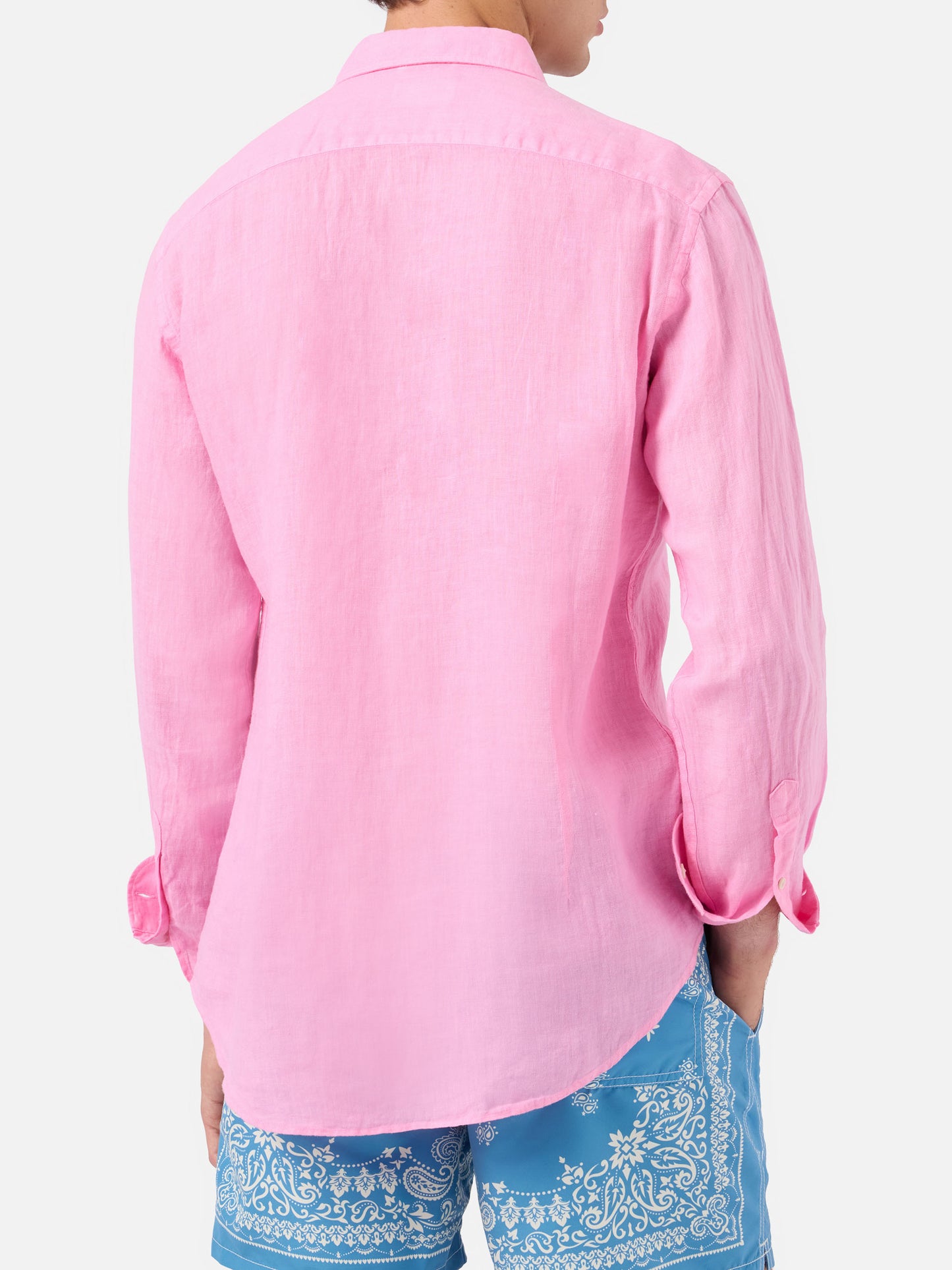 Camicia Pamplona in lino rosa