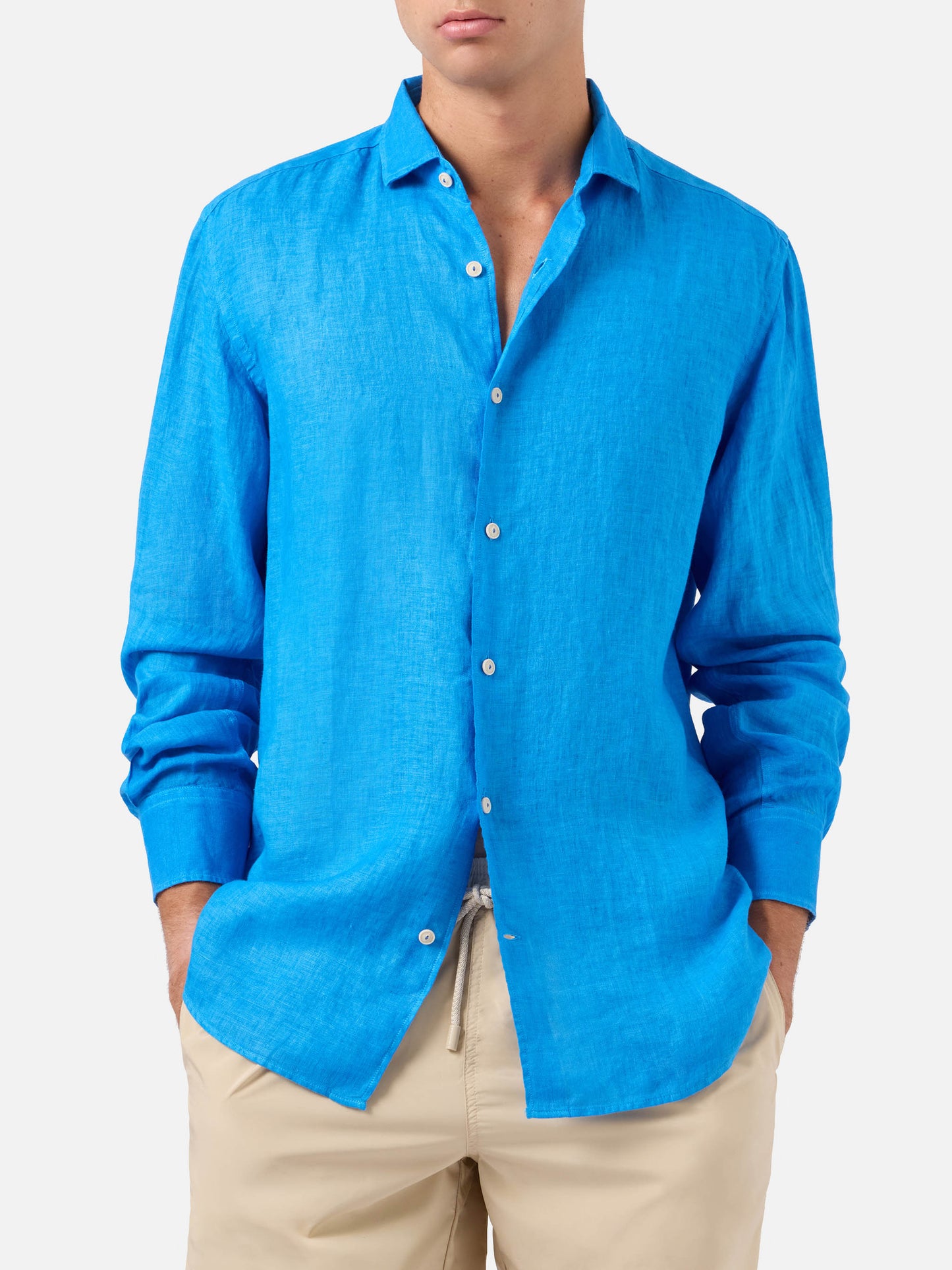 Camicia Pamplona in lino bluette