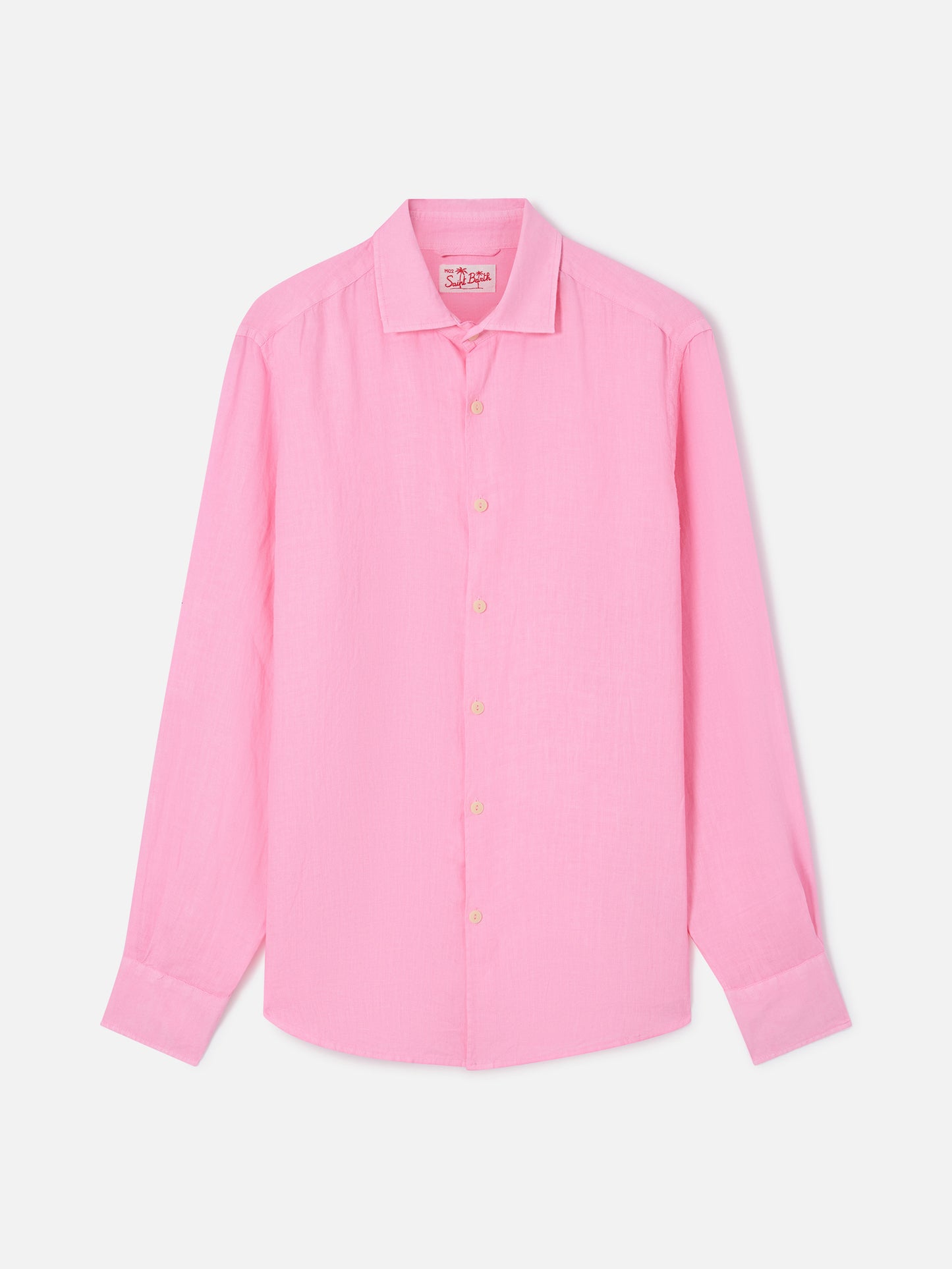 Camicia Pamplona in lino fucsia fluo